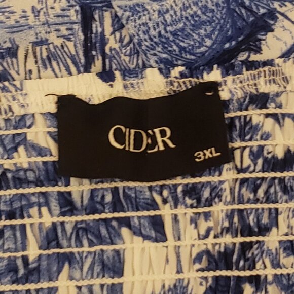 REDUCED! New Without Tags Women's Blue and White Maxi Sun Dress by CIDER SZ 3XL - Picture 3 of 3